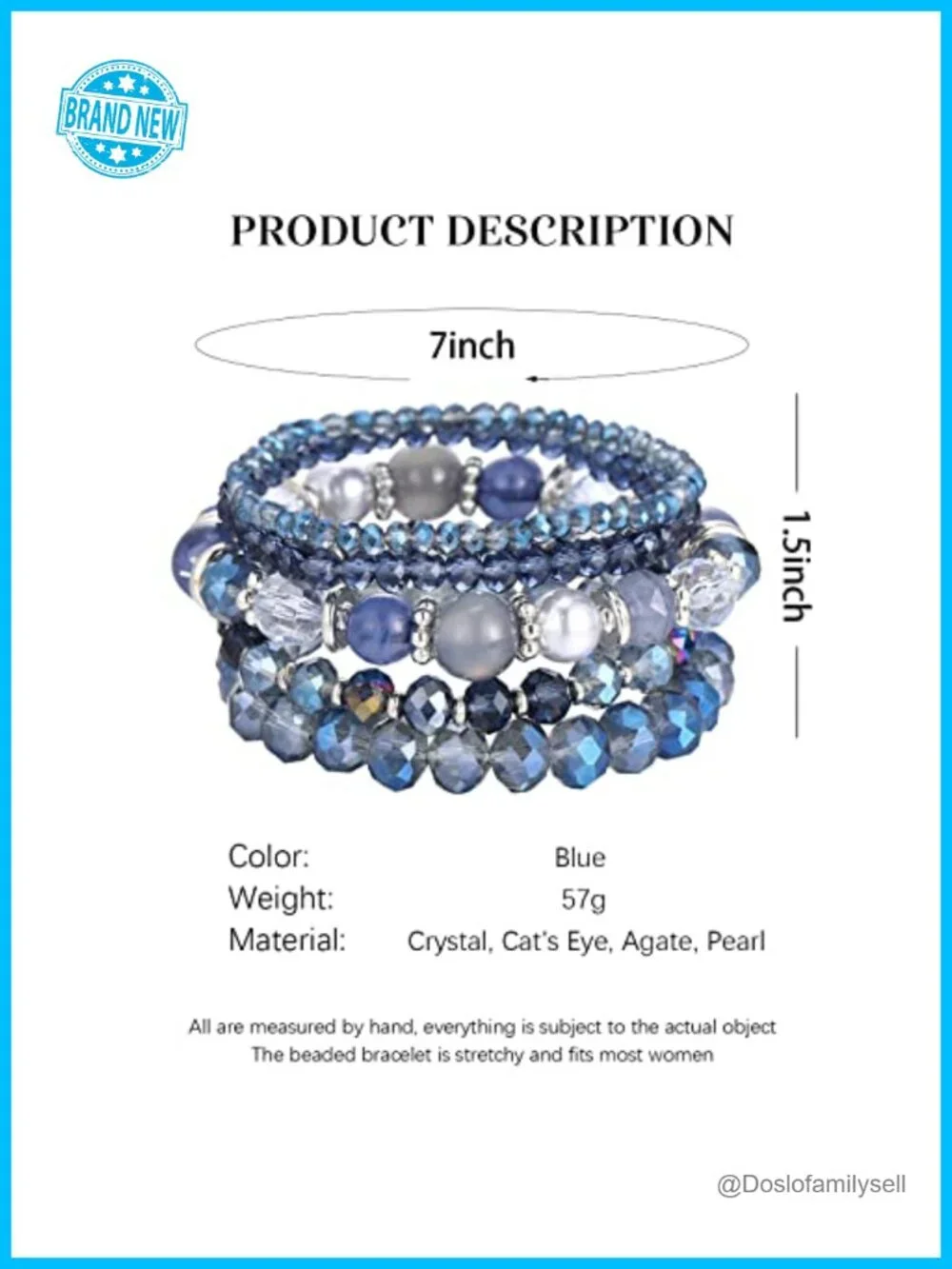 Beaded Boho Stretch Bracelet Stackable Crystal Beads Trendy Costume Jewelry